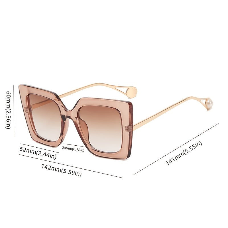 Square Frame Sunglasses Large Cat Eye Shades