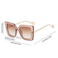 Square Frame Sunglasses Large Cat Eye Shades