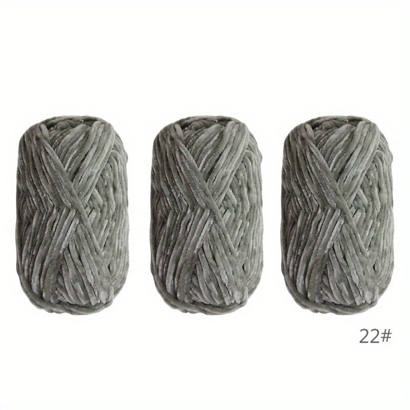 3pcs Soft Chenille Yarn for Knitting Crochet DIY Craft