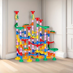 Colorful Marble Run Toy Blocks Rotating Slides & Ramps for Kids
