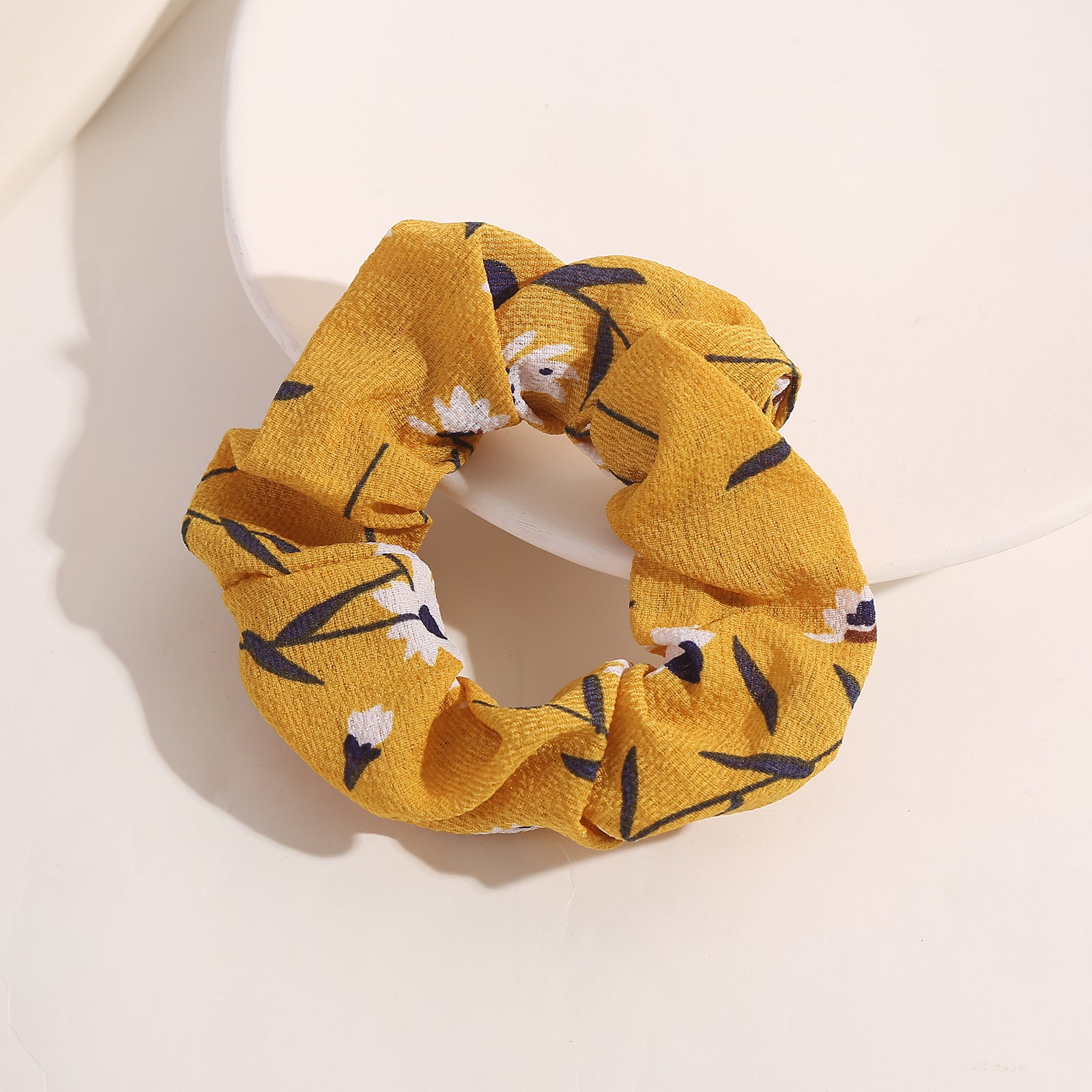8pcs Flower Pattern Scrunchie Hair Ties Set