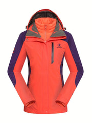 Women's 3-in-1 Ski Jacket Waterproof Thermal Hooded Winter Jacket