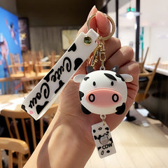 Creative Cartoon Cow Keychain Pendant for Car Bag - Holiday Gift for Boys Girls