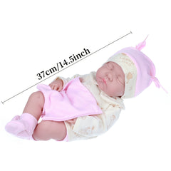 Realistic Reborn Baby Doll in Sleeping Pose with Pink Bunny Outfit