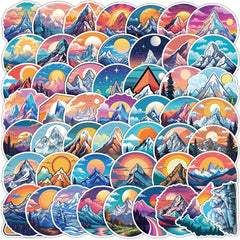 50pcs Dreamy Snow Mountain Vinyl Stickers Waterproof for Laptops Water Bottles