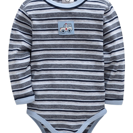 Baby Boy's Striped Romper Long Sleeve Sports Romper