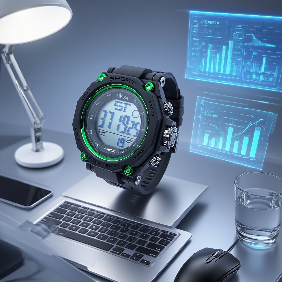 Youth Waterproof Timer & Alarm Watch, Luminous Display, Stylish Design