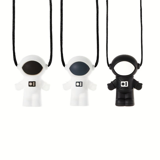 Planet Spaceman Silicone Chewing Pendant Baby Teething Sensory Necklace