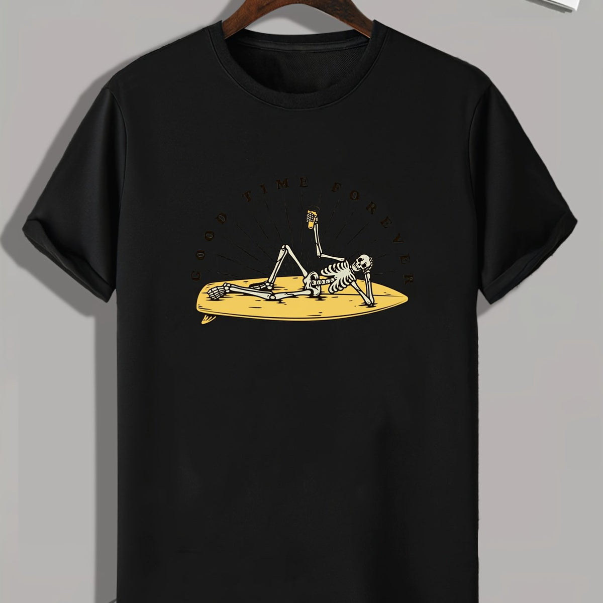 Skeleton 'Good Time Forever' Print Men's Graphic T-shirt