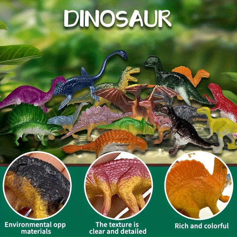 16pcs Mini Dinosaur Simulation Toy Solid Dinosaur Model Action Figures