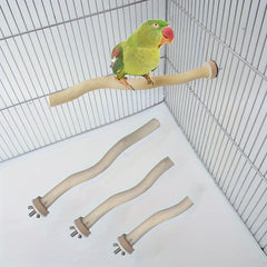 Solid Wood Bird Stand Stick Parrot Curved Station Rod for Pet Bird