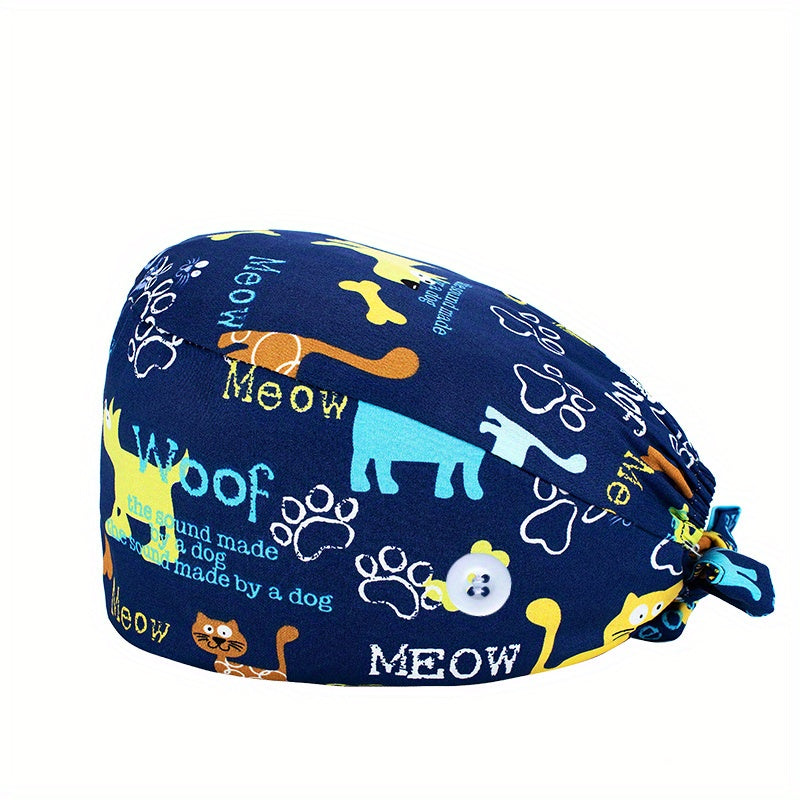 Cartoon Adjustable Work Cap For Women Animal Printed Working Hat