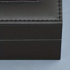 Double Layer Watch Storage Box Plain Leather