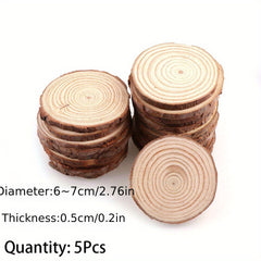 3 Thick Pine Wood Slices Circles With Tree Bark Log Discs DIY Crafts