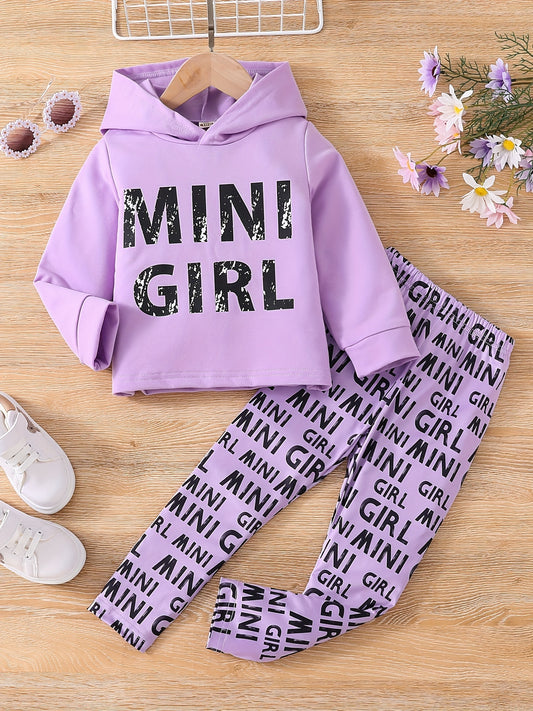 Toddler Girl's Pullover Hoodie & Jogger Pants Set