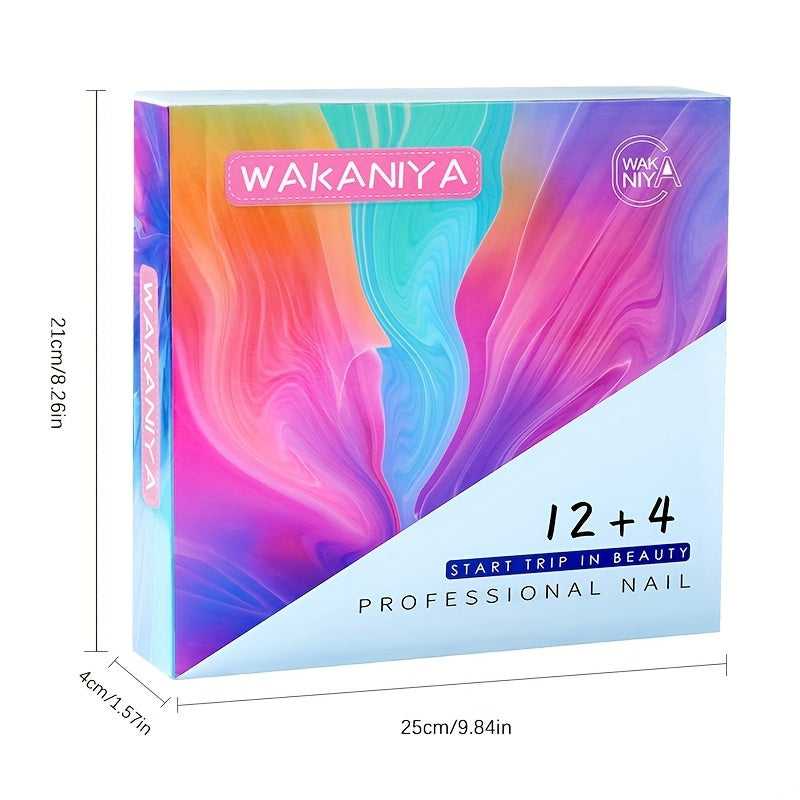 12 Colors Glitter Fall Dipping Powder Kit with 4 Liquids for Dip Manicure