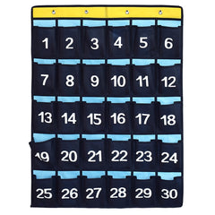 Classroom Numbered Cell Phone Holder & Calculator Pocket Chart