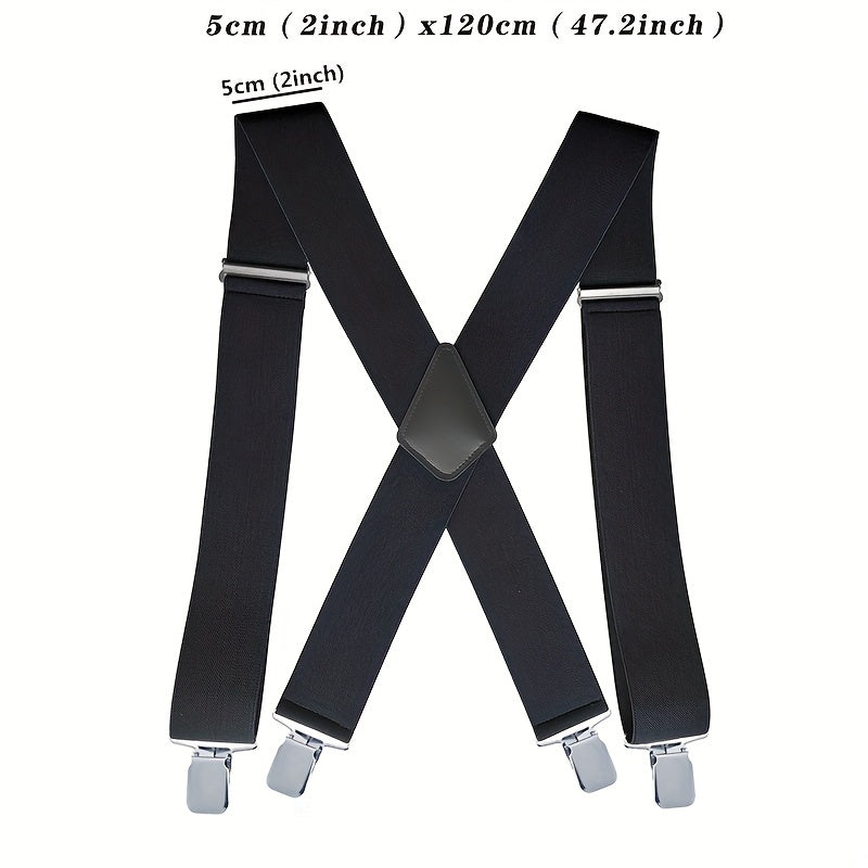 Men's Vintage Elastic Suspenders Braces X Shape Adjustable