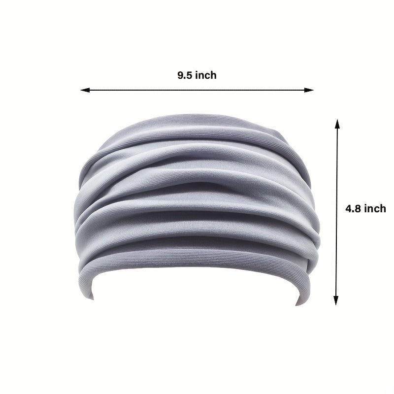 Pleated Hair Ornaments Non slip Elastic Headband Stretchy Yoga Sport
