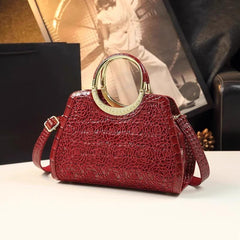 Red Crocodile Clutch Bag with Strap - Chic Design for Parties and Commuting