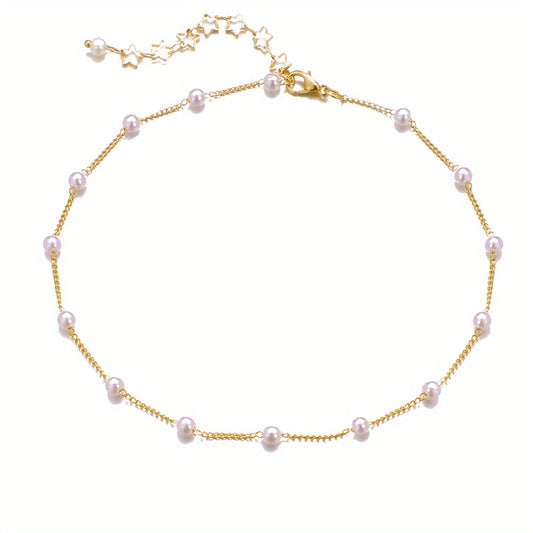 Stylish Faux Pearl Beaded Necklace for Women