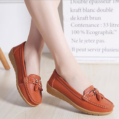 Women's Tassel Flat Loafers Soft Slip On Shoes Casual Round Toe Flats