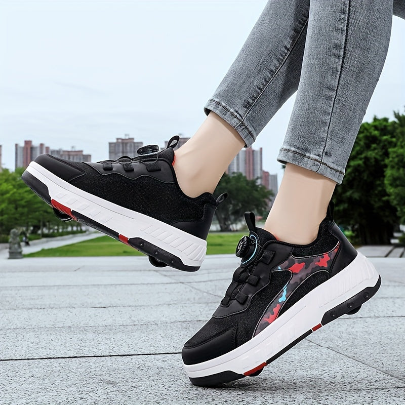 Boys Low Top Roller Skate Shoes Lightweight Breathable Anti Slip