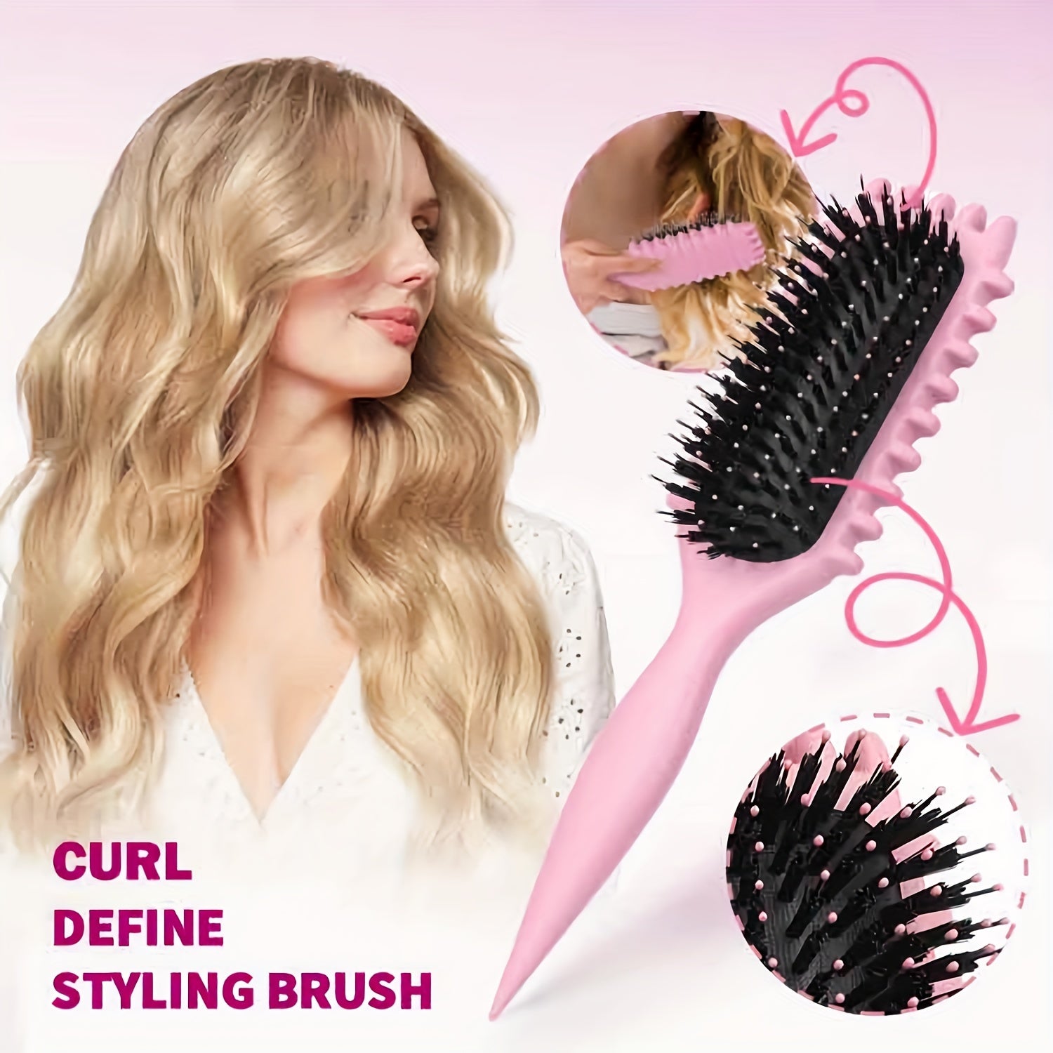 CANDY BRUSH Curly Hair Styling Brush Bounce Defining & Detangling