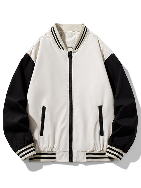 Men's Block Zip Up Baseball Jacket