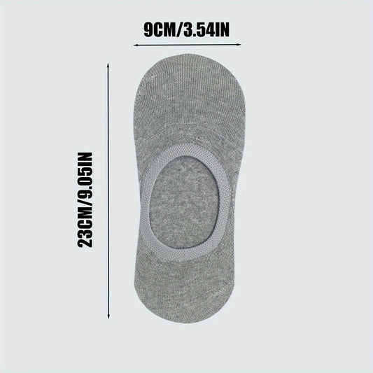 10 Pairs Men's Solid Liner Anklets Socks - Soft, Breathable, Sweat Absorbent