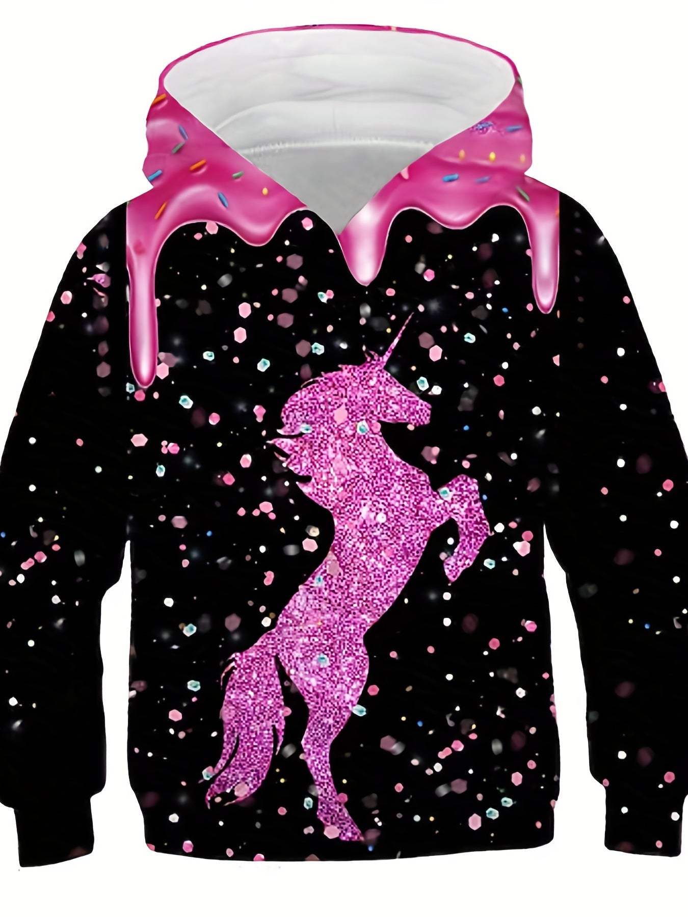 Kids Unicorn Graphic Hoodie Spring Summer Toddler Sweatshirt Casual Pullover