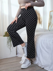  Polka Dot High Rise Flared Leg Pants