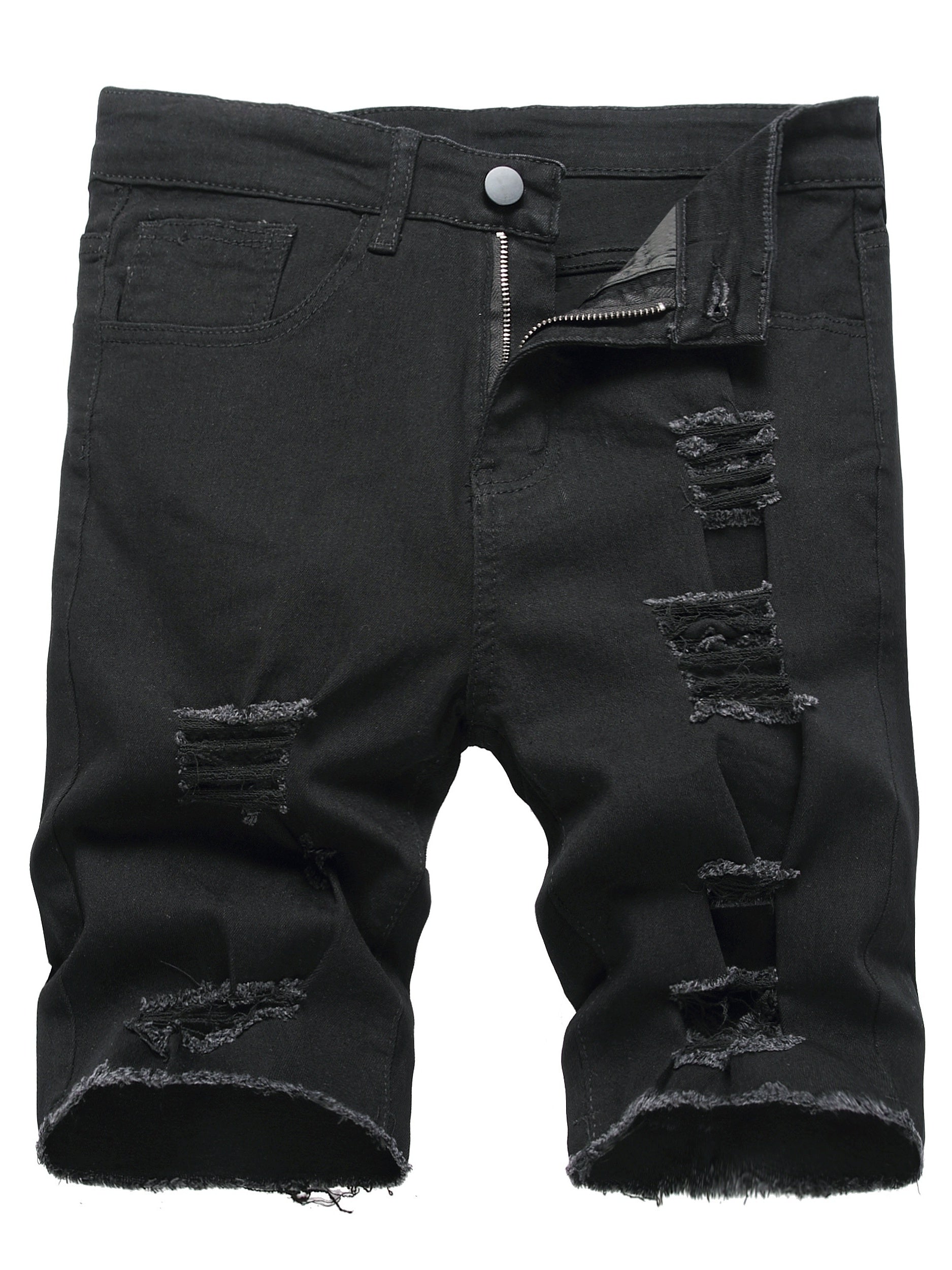 Men's Stretch Knee Long Denim Shorts