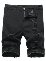 Men's Stretch Knee Long Denim Shorts