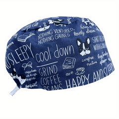 Cartoon Print Work Cap For Men & Women Adjustable Nurse Cap