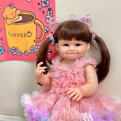 Pink Princess Reborn Doll Realistic Silicone Vinyl Flexible & Bathable