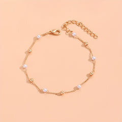2Pcs Star Tassel Anklet Set Rhinestone Inlaid Chain Bracelet