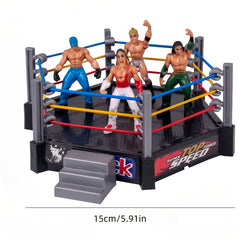 32 Mini Wrestling Action Figures with 12 Male Wrestlers and Beast Cage