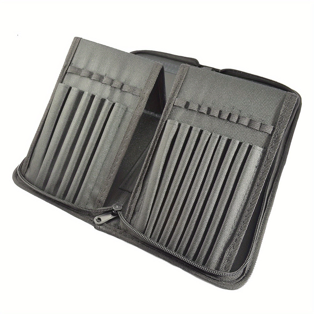 Folding Brush Holder Zipper Bag Organizer Holds 15 Brushes