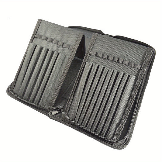 Folding Brush Holder Zipper Bag Organizer Holds 15 Brushes