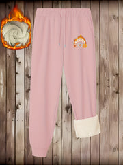Women's Plus Size Casual Pants Fleece Liner Harem Trousers