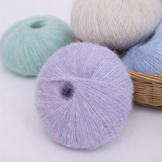 2pcs Soft Warm Mohair Yarn for DIY Crocheting and Knitting 25g