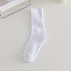 6 Pairs Solid Socks All-match Women's Stockings