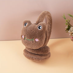 Frog Earmuffs for Winter Plush Ear Covers Knitted Hand Wash Ear Warm