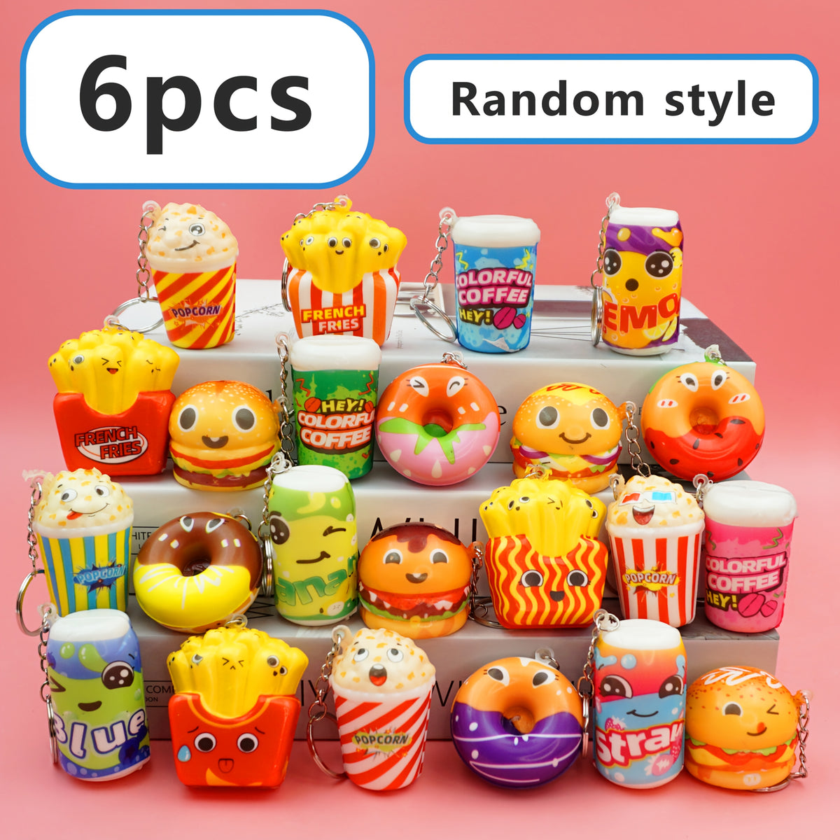 Food Shaped Keychain Squishies Keychain Squeeze Toys Various Styles