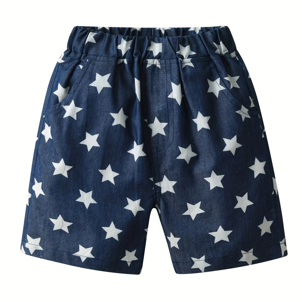 Stylish Star Boys Full Print Denim Shorts for Summer