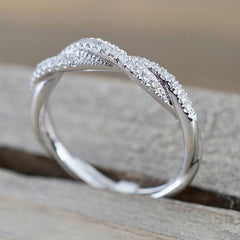 Minimalism Zircon Twist Ring Women's Daily Engagement Jewelry