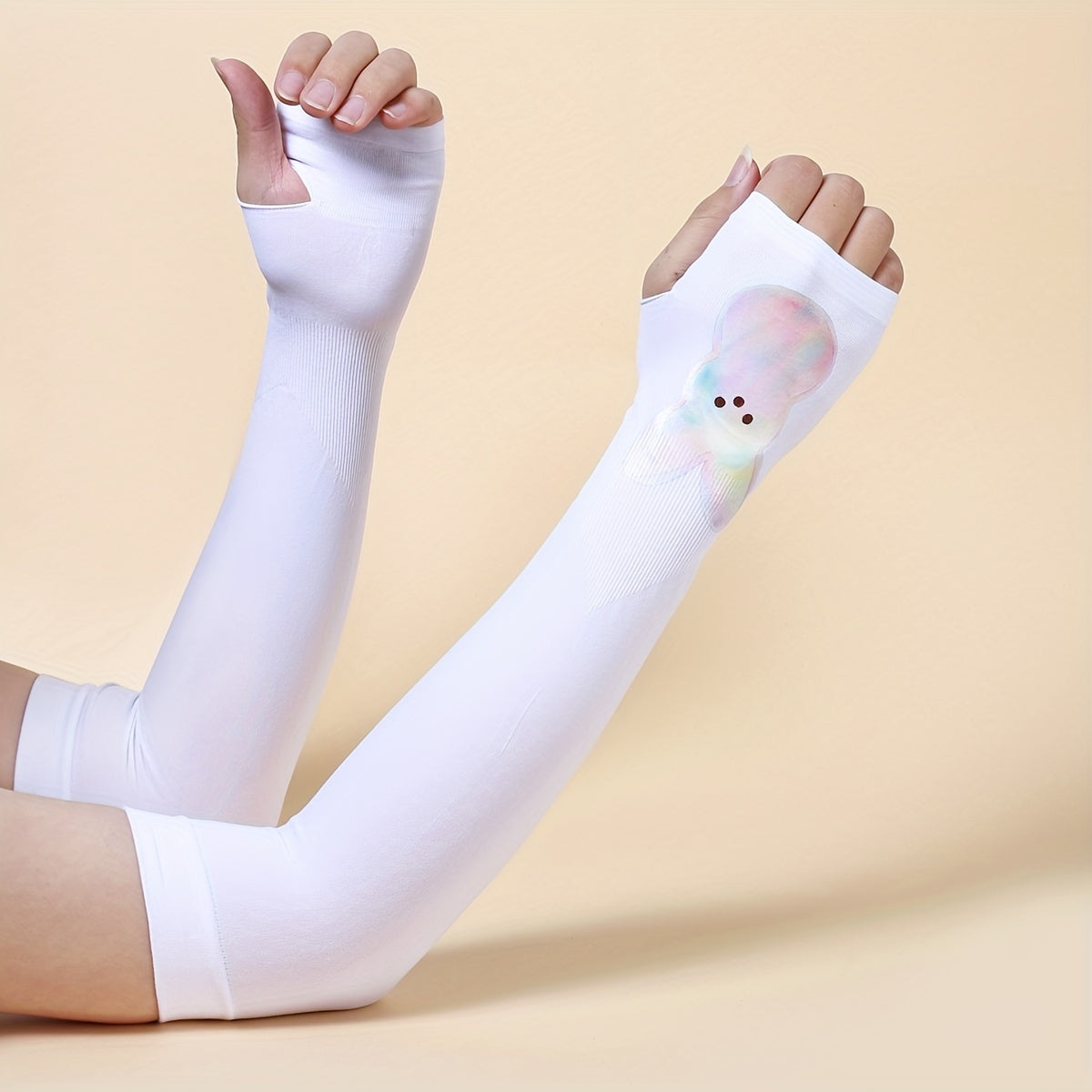 Rabbit Print Sunscreen Long Gloves Breathable Cycling UV Protection Sleeves