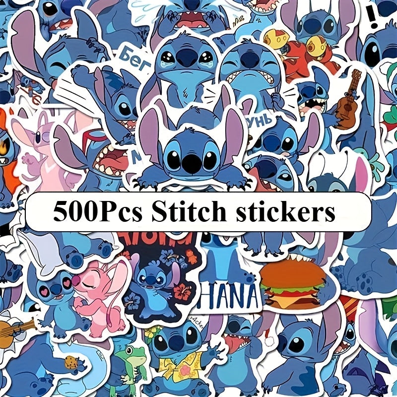 100pcs Waterproof Stitch Stickers Fun Pink Designs for Laptops & More