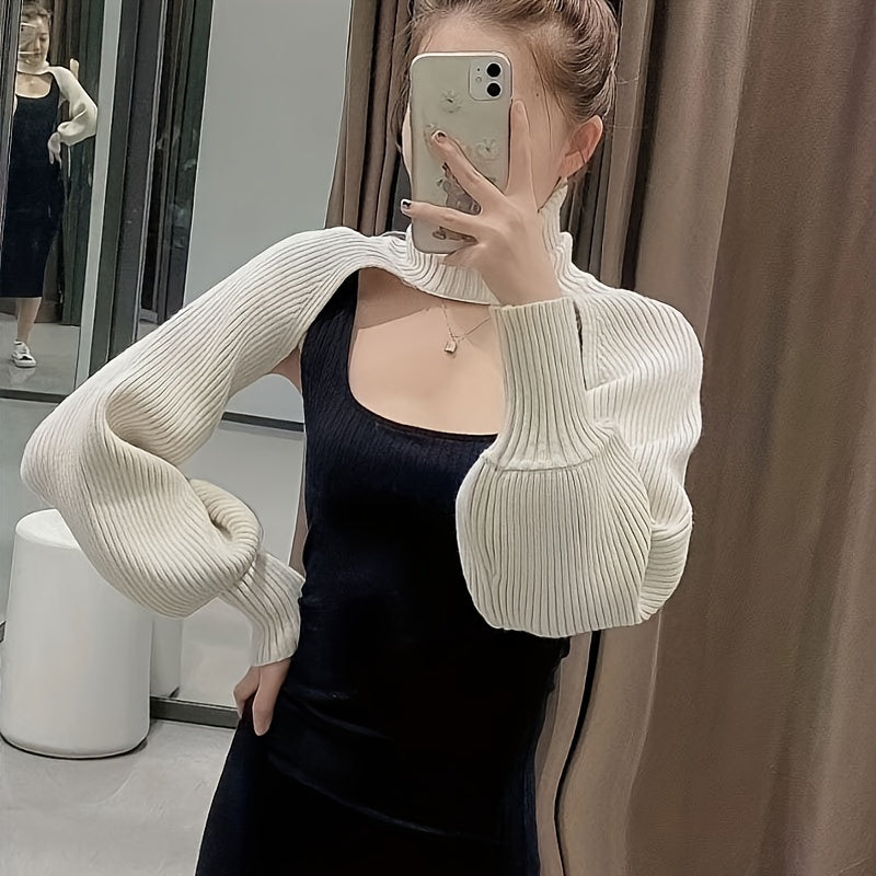 Solid Knitted Shawl Warm Arm Sleeves For Women